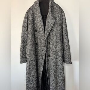 Marina Rinaldi Grey Wool & Alpaca Tweed Coat – Size Large